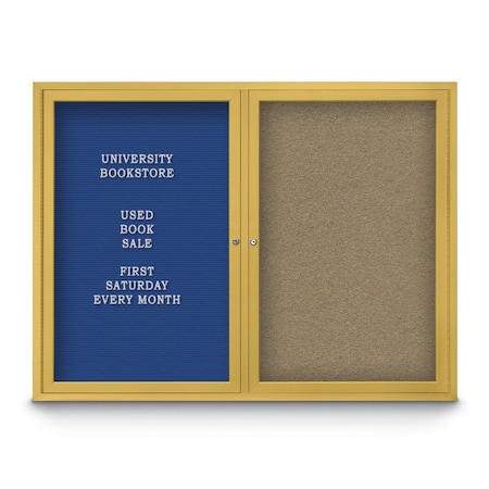 United Visual Products Corkboard, 18"x24", Buff/Bronze UV401PLUS-BRONZE-BUFF